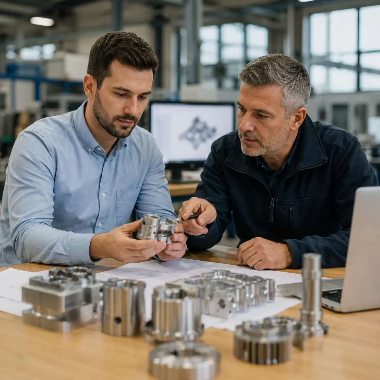 Engineering drawing review for custom CNC packaging machine parts