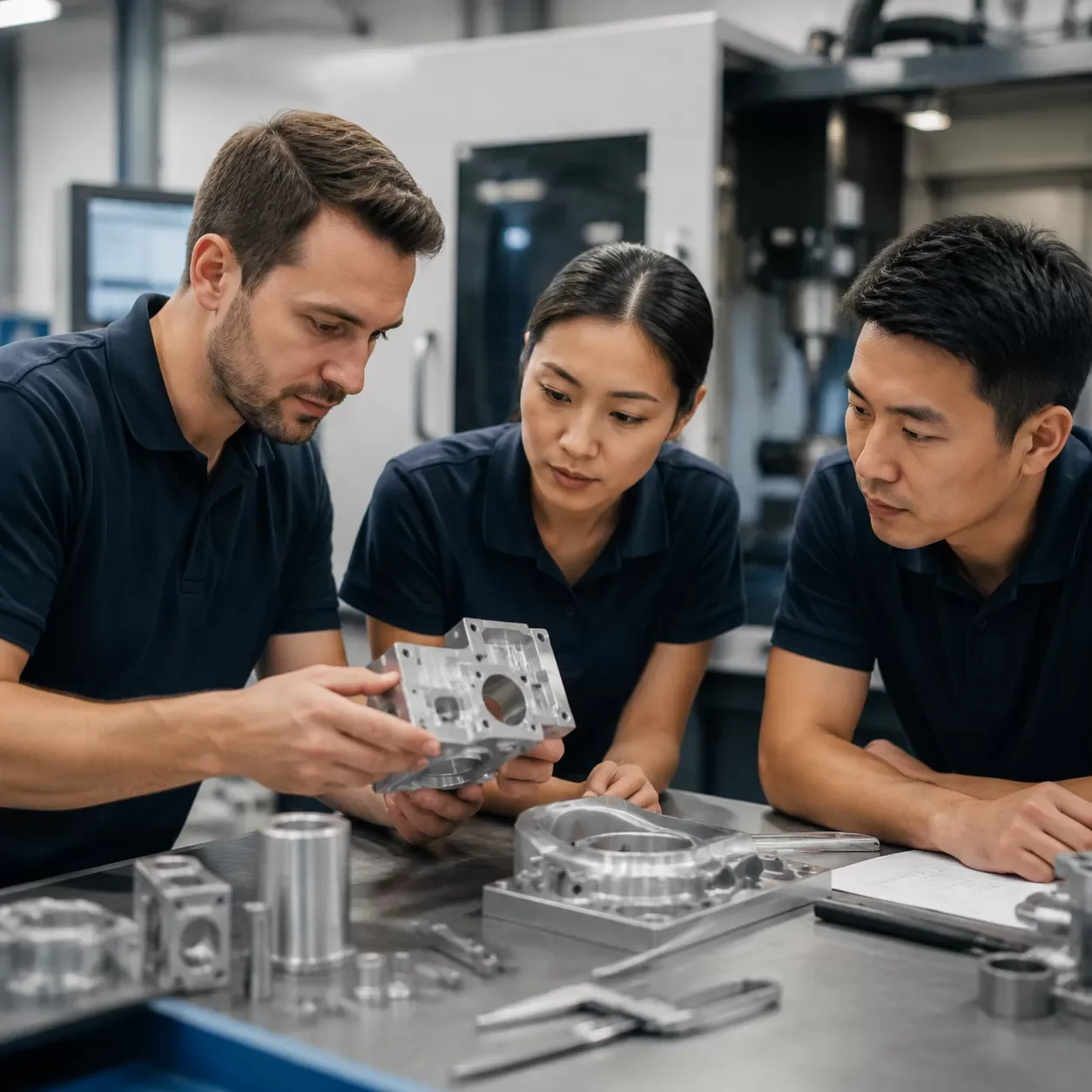 Industrial CNC machining equipment in operation