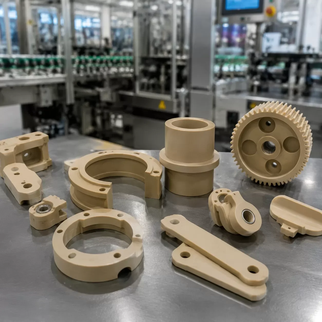 Precision machined PEEK components for packaging automation