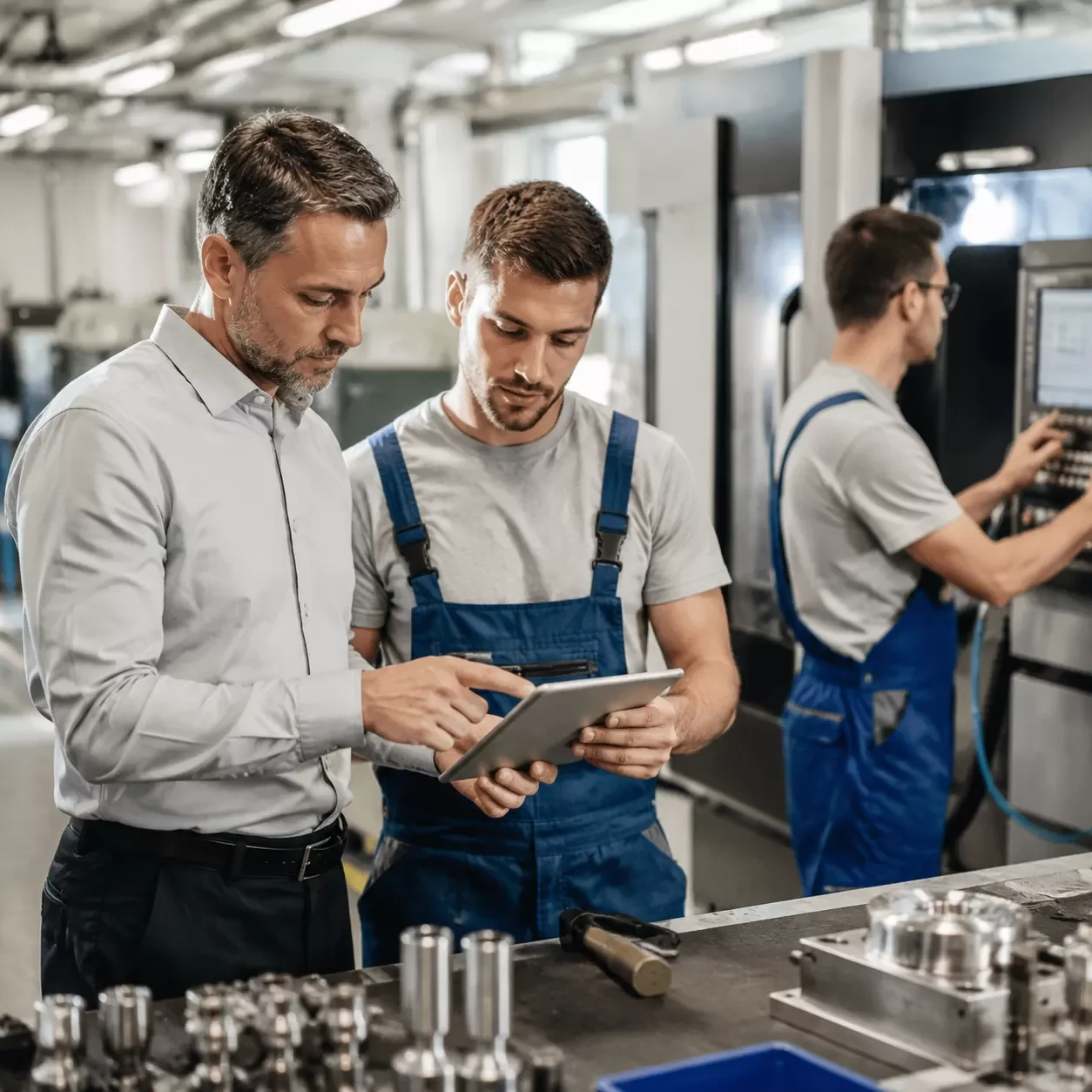 ZSCNC precision machining technicians overseeing production